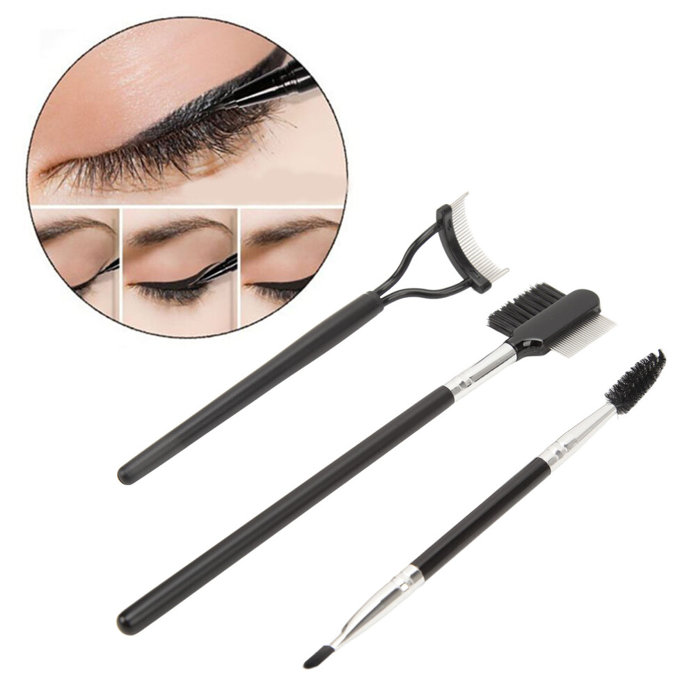 3pcs Eyelash Comb Lash Separator Women Girls Double Ended Eyebrow Eyelash Brush Set Cosmetic Tool