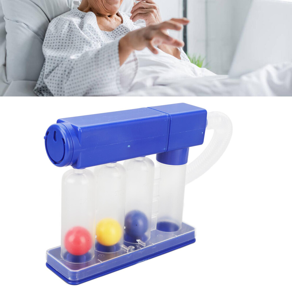 Deep Breathing Lung Exerciser 3 Color Coded Balls 600cc To 1200cc Clear Breath Measurement System