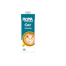 MOMA Barista Oat Drink 6 x 1L 100% Plant Based Vegan Perfect for Frothy Coffee Made with whole of oat for fibre, flavour No Added Sugar Vit D B2 B12