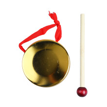 Hand Gong Mini Portable Musical Instrument Outdoor Toy with Mallet for Traditional Chinese Percussion Gold 9cm