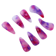 8 Stück Guzheng-Fingerring aus Silikon-Polymer, Sonnenuntergang-Farbton, 3 cm