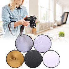 80CM 5-in-1 Multi-Disc zusammenklappbarer Fotoreflexionsschirm – Silber, Gold, Weiß, Schwarz, Translucent