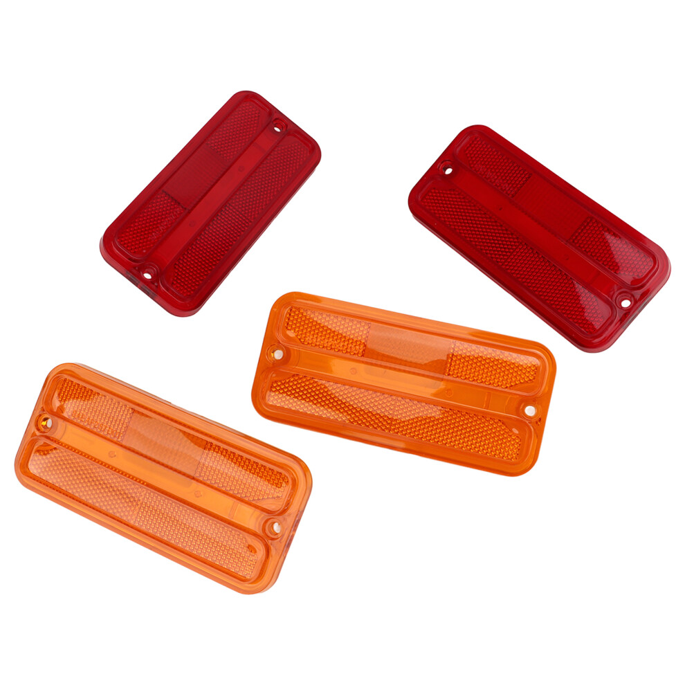 Front Rear Side Marker Light Set 0849â520 Indicator Lamp Set Replacement for Chevy GâSeries Van 1968â1972 Red and Yellow-image-OPC-PHS5ZST-NEW