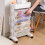 Movable Bookshelf Large Capacity Rotatable Removable Plastic Practical Rolling Organization Shelf 5 Layer 15