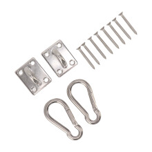 200kg Outdoor Swing Hook Set with Square Door Buckle Spring Hook 304 Stainless Steel Hammock Hook Set for Porch Yoga
