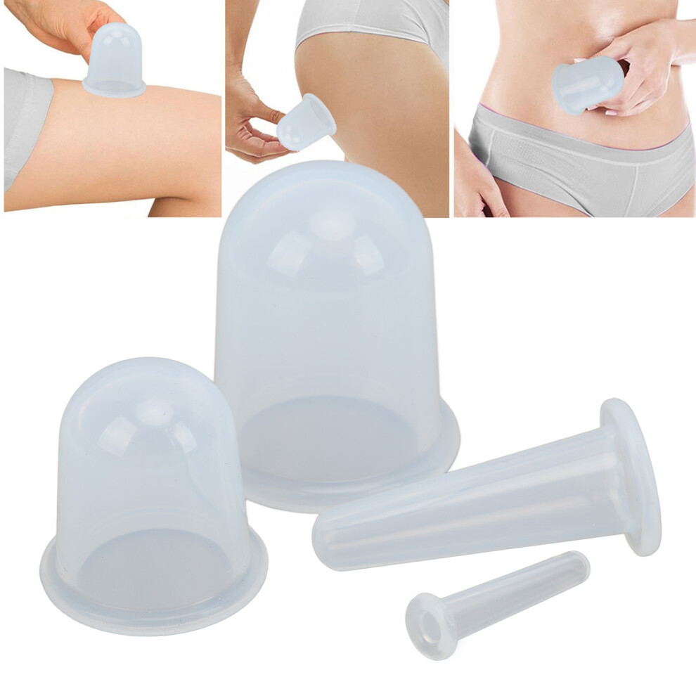 4pcs Silicone Cupping Set Eliminate Cellulite Wrinkle Removal Face Vacuum Suction Cups