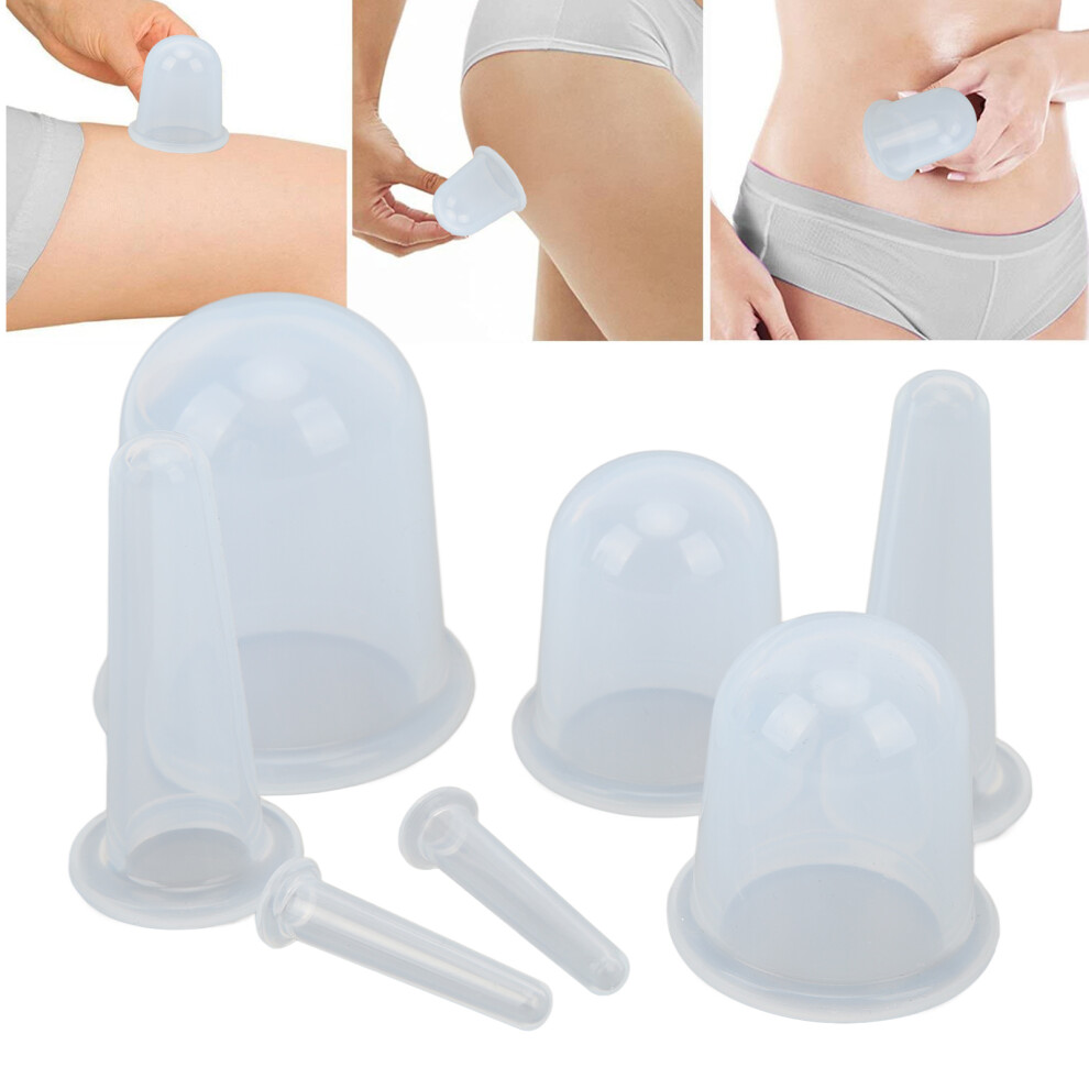 7pcs Silicone Facial Cupping Set Transparent Vacuum Suction Massage Cups for Fine Lines Smoothing