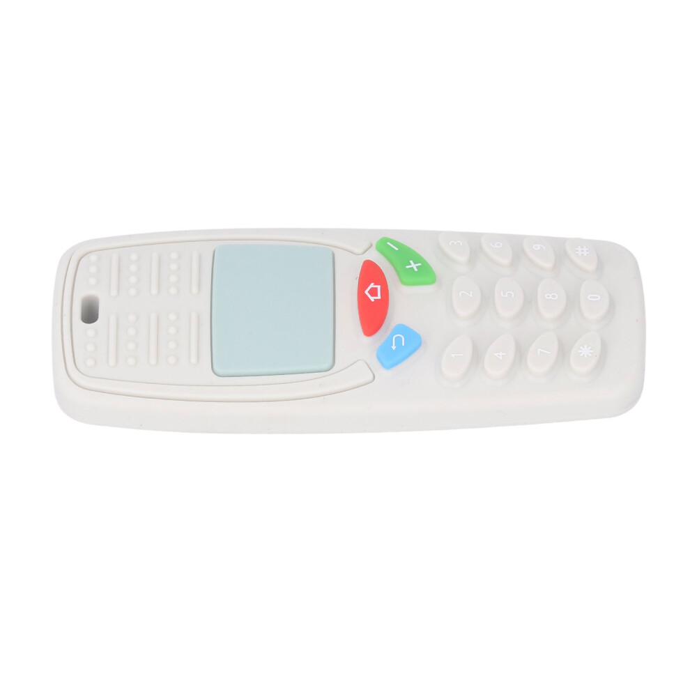 Mobile Phone Shaped Teething Toy Baby Safe Funny Cute Silicone Soft Chew Teething Toy for Infant Milky White