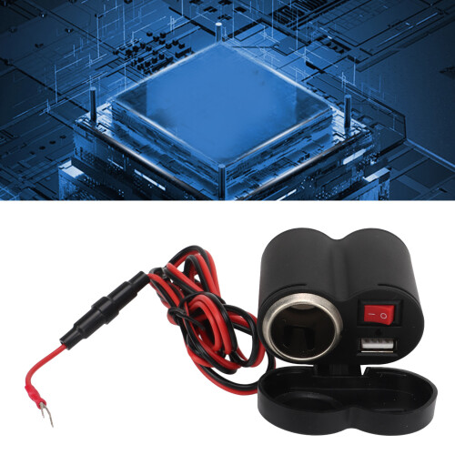 Motorcycle Cigarette Lighter Universal 12V‑45V Waterproof Dustproof USB Expansion Cigarette Lighter Socket