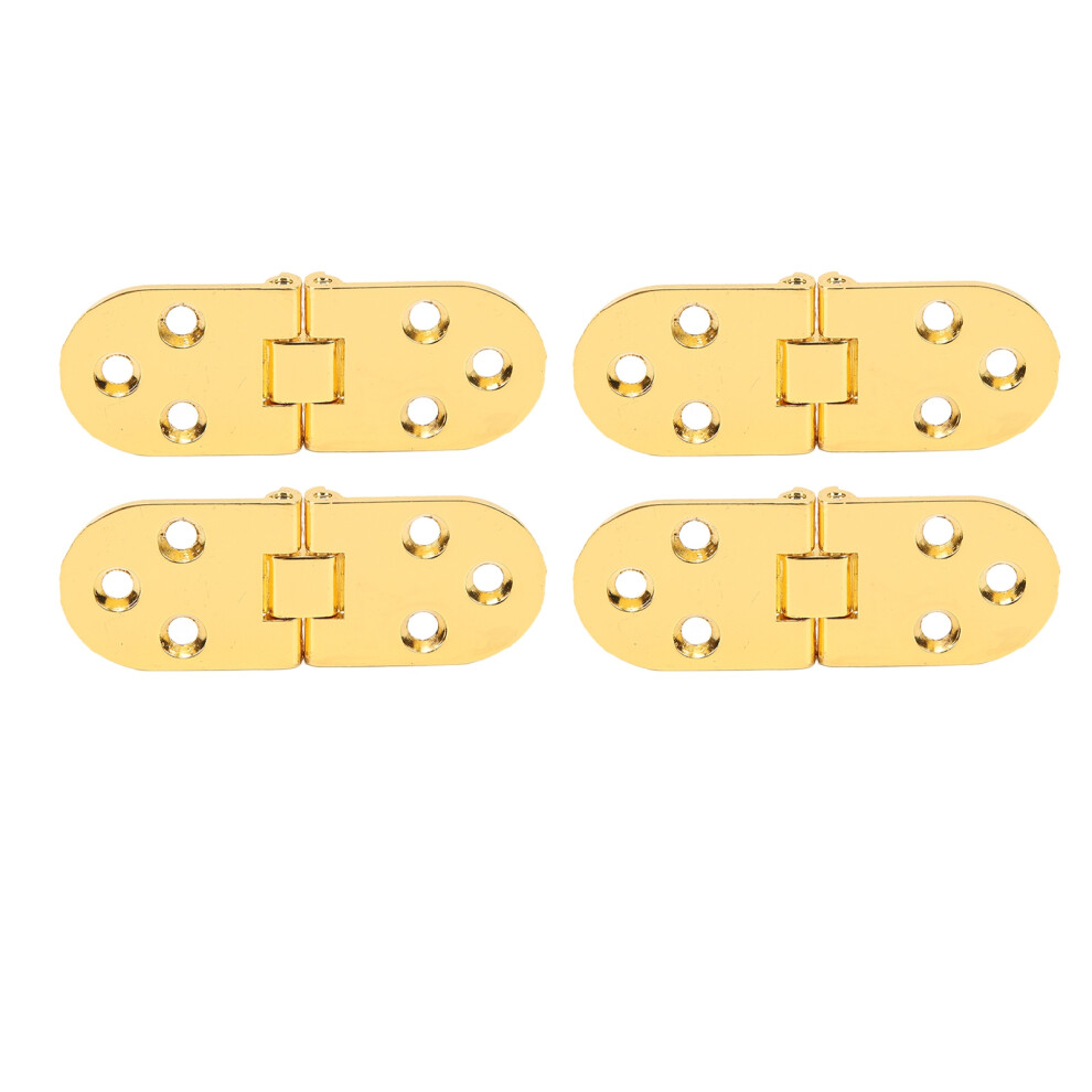 4 Sets 180 Degree Flap Hinge 0.09In Thickness Metal Folding Flip Top Hinge For Folding Table Sewing Machine Bright Gold 5041317717583