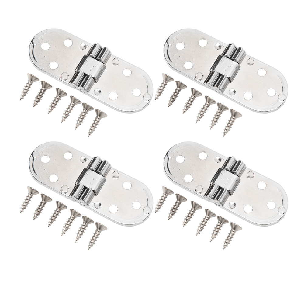 4 Sets 180 Degree Flap Hinge 0.09In Thickness Metal Folding Flip Top Hinge For Folding Table Sewing Machine Bright Chrome 9351317717619