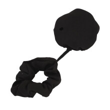 Wiederverwendbarer schwarzer Getränkedeckel-Scrunchie für Glasbecher, dehnbar & gegen Stechen geschützt