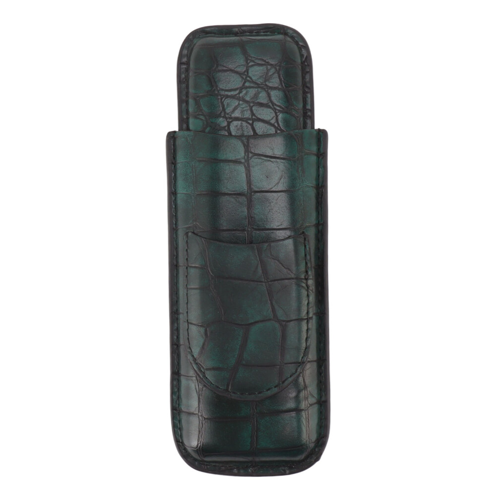2 Finger Cigar Case Portable Artificial Leather Cigar Case Box for Men Office Business