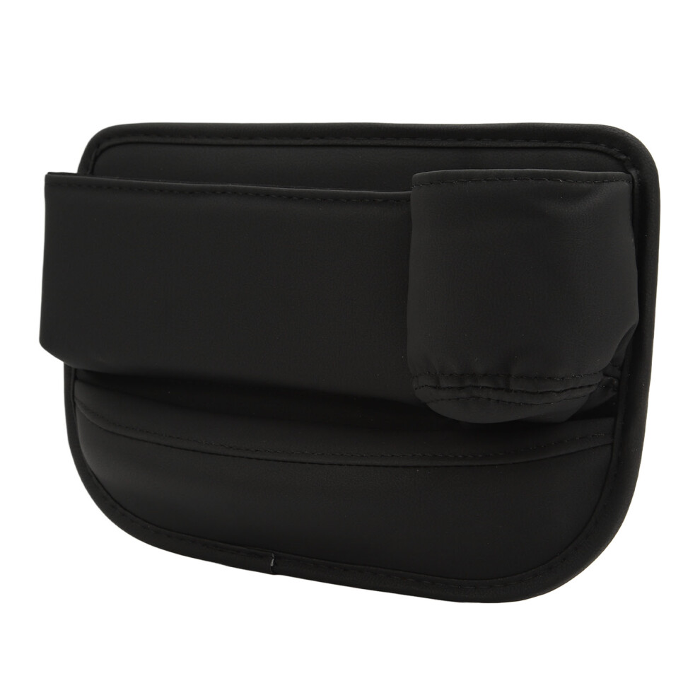 Car Seat Gap Organizer Pu Leather Front Multifunctional Seat Console Side Storage Box Pocket Gap Filler With Right Cup Holder 4671317731985
