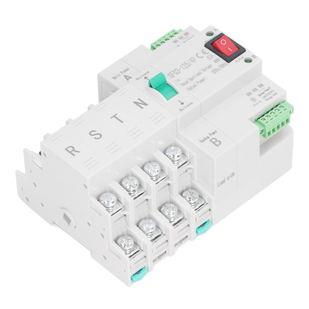 Dual Power Automatic Transfer Switch 4P Millisecond Fast Switching Timing Controller Din Rail Installation Ac400v 80A 8481317732570