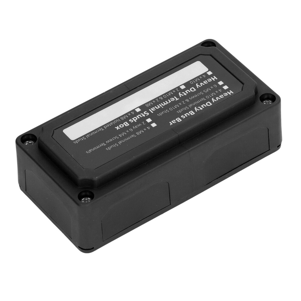 Power Distribution Block M8 Screw Terminal Bus Bar Dc 48V 300A For Automobile Boat Black 8431317733374