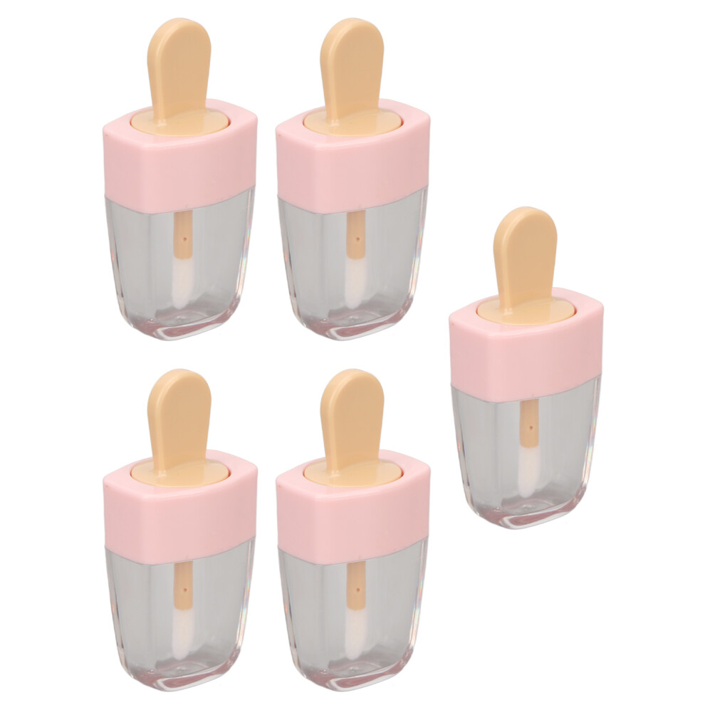 Cream 5Pcs 5Ml Empty Lip Gloss Tubes Ice Shaped Prevent Leakage Diy Lip Glaze Container