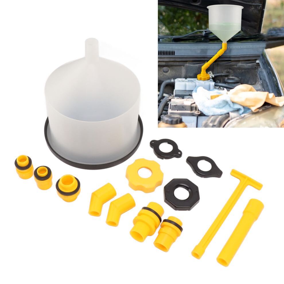 15Pcs Radiator Coolant Filling Funnel Kit Spill Proof Reinforced Design Universal Cooling System Fill Kit 8751317739481