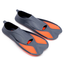 Kinder-Schwimmlernflossen Grau Orange XXXXS (30-31) - TPR & PP, 700g