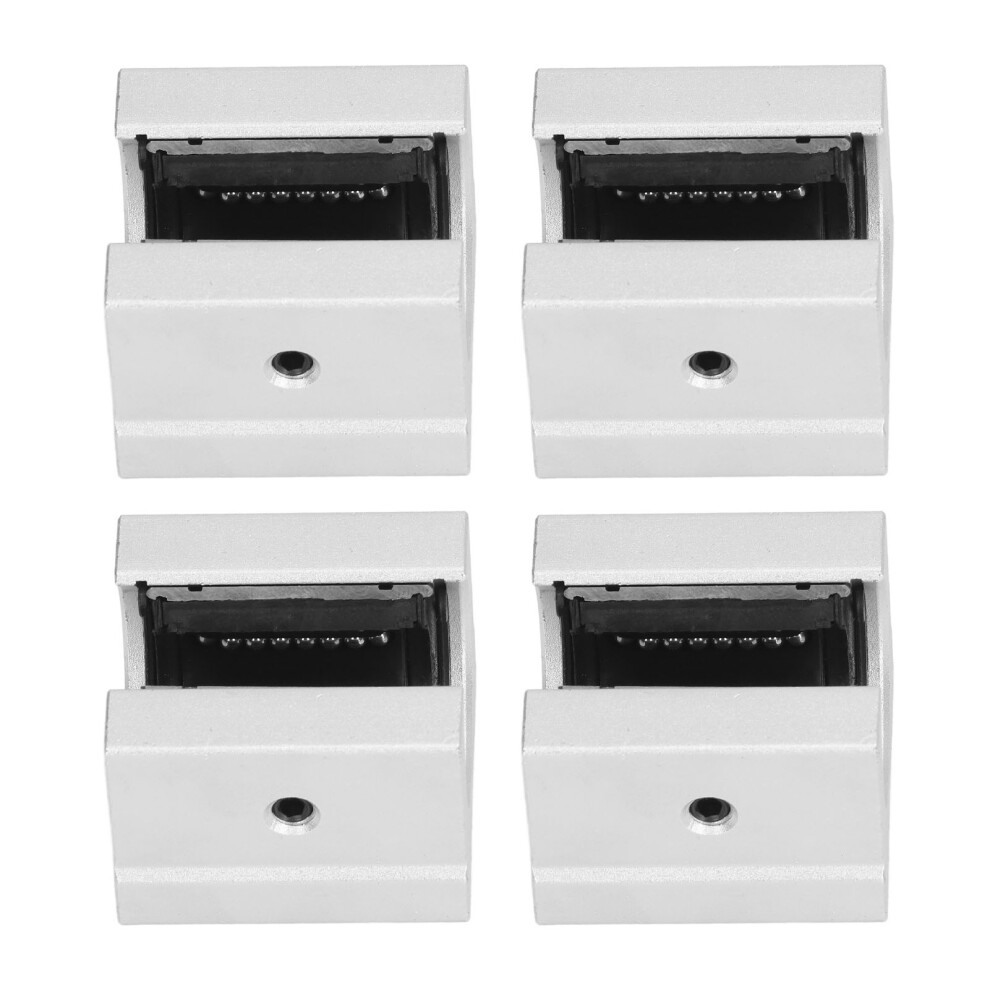 4Pcs Linear Motion Slide Blocks Aluminum Alloy Ball Bearing Guide Rail Slider Open Type Sbr16uu 7891317741907