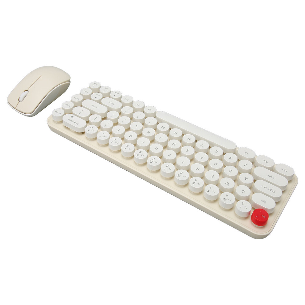 Wireless Keyboards Mouse Combos 68 Keys 2.4Ghz Retro Typewriter Keyboard Optical Mouse For Laptop Beige 9371317741926
