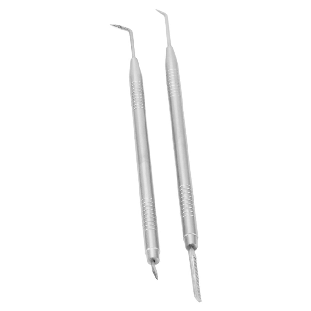 Silver 2 In 1 Eye Lash Lift Tool Stainless Steel Double Ended Eyelash Separator Tool For Eyebrow Perming Tinting