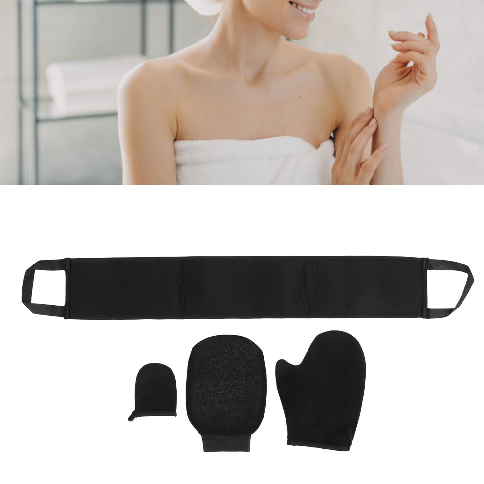 4pcs Double Faced Flocking Self Tanning Mitt Applicator Kit Exfoliating Glove Back Lotion Applicator