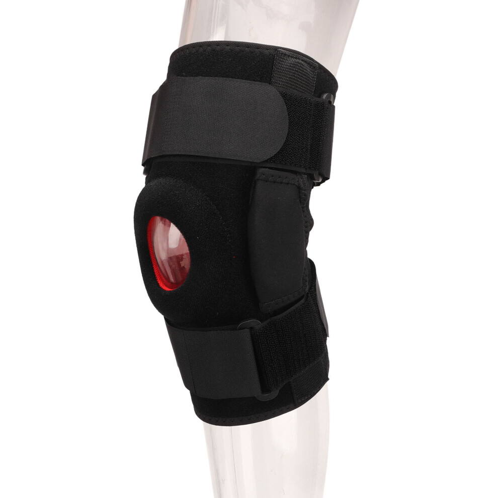 Sports Knee Brace with Silicone Pad Detachable Folding Anti Fall Knee Pad for Cycling Basketball Black and Red XL