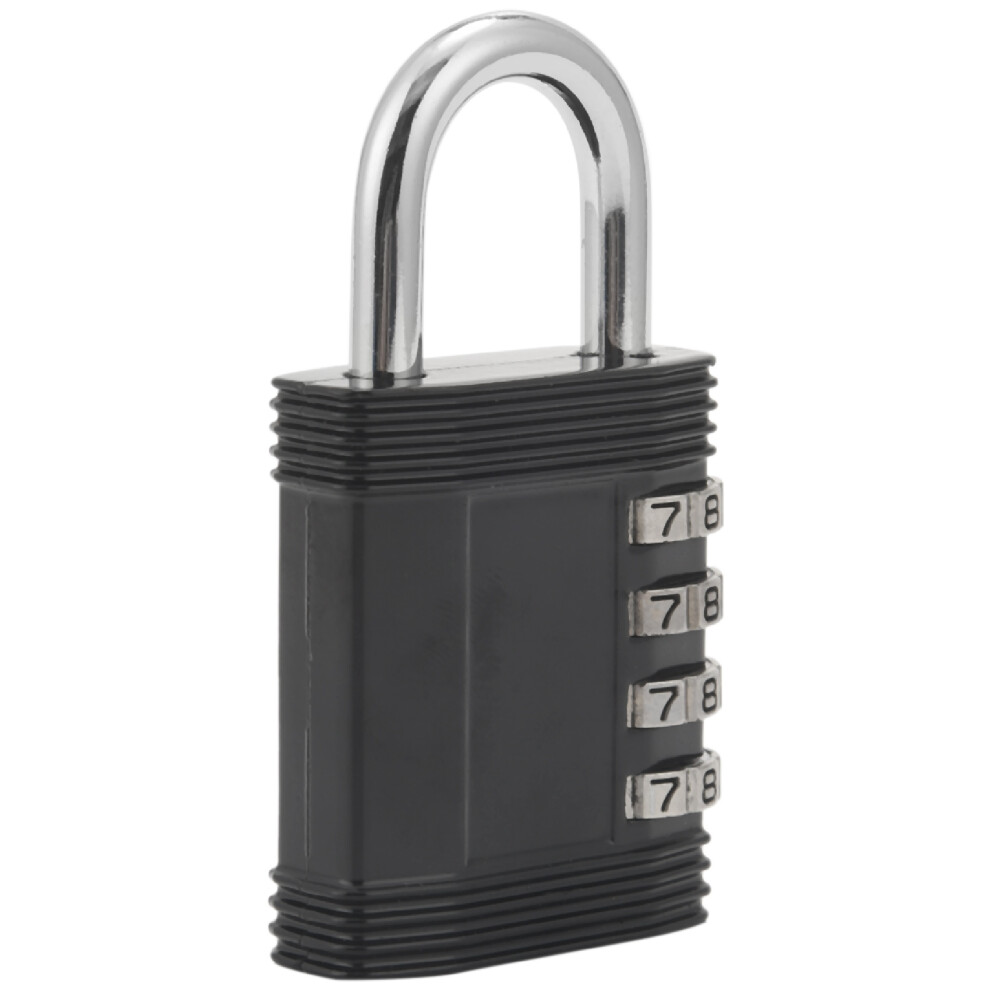 Outdoor Padlock 4 Digit Code For Gym Lockers, Toolbox - Resettable And Weatherproof Number Black 4851949469429