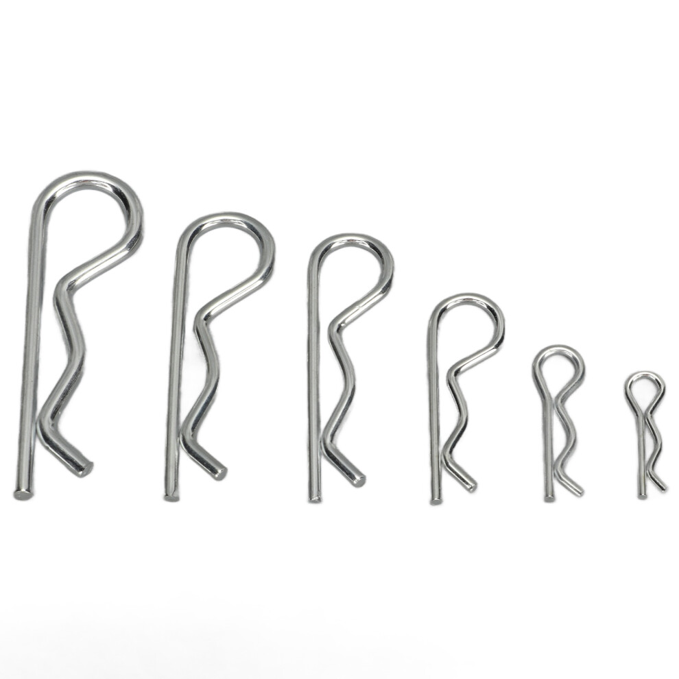 100Pcs R Clip Assortment Kit Carbon Steel Hairpin Retaining Pin Clip M1 M1.2 M1.5 M1.85 M2 M2.5 4951317748122