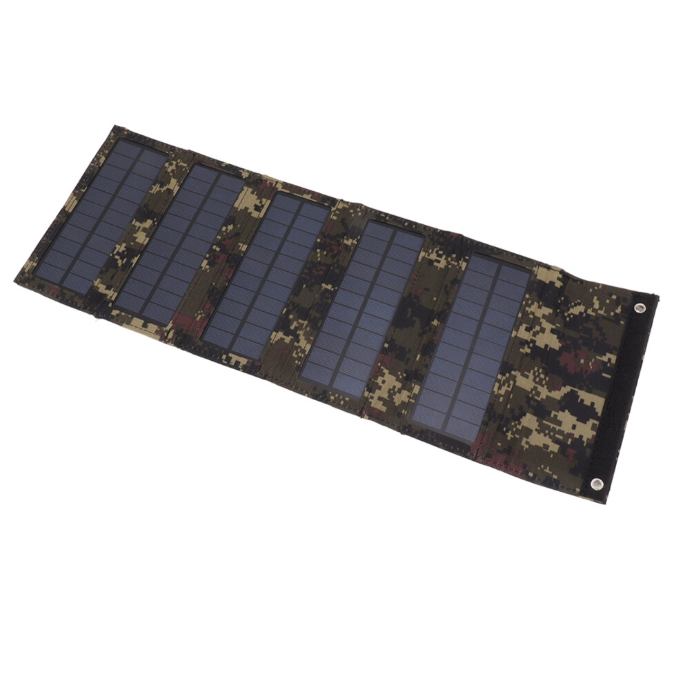 50W Portable Solar Panel Bag Monocrystalline Silicon 5 Folding Solar Panel Case For Outdoor Emergency Camouflage 4911317749581