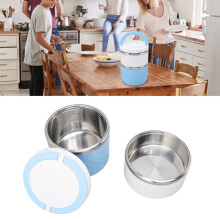 Bento Lunch Box Stainless Steel Lightweight PP Housing Double Layer Anti Leakage Food Lunch Container for Student Blue