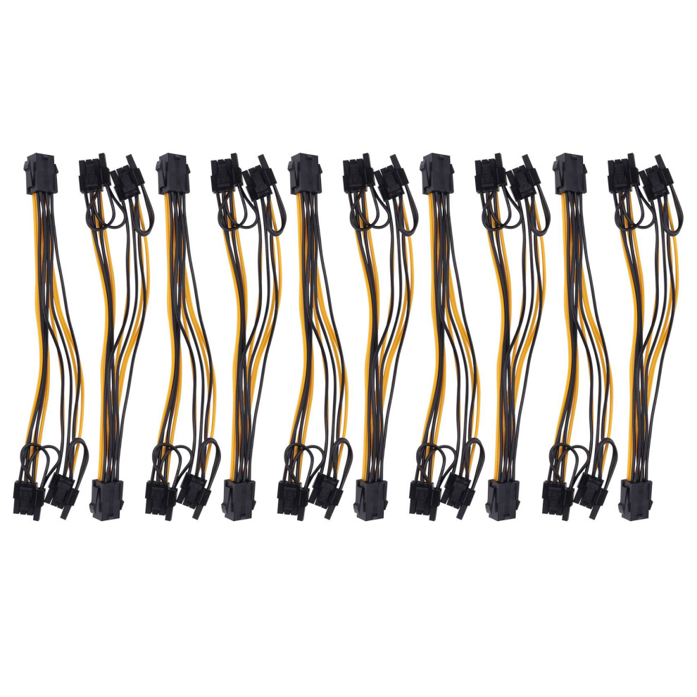 10 Pcs 6 Pin To Dual Pcie 8 (6+2) Image Card Pci Express Power Adapter Gpu Vga Y-Splitter Extension Cable Mining 4851949481568
