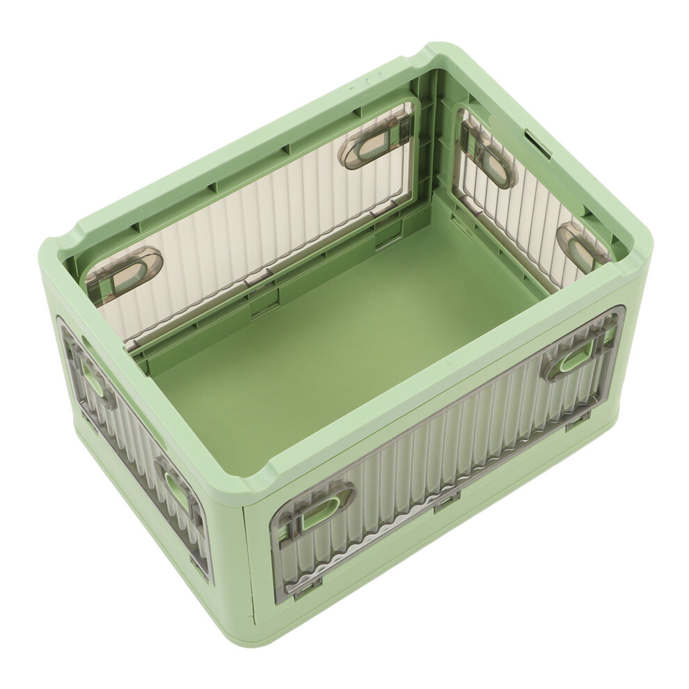 Folding Storage Box with Removable Wheels Small Stackable Storage Bins for Living Room Bedroom Green