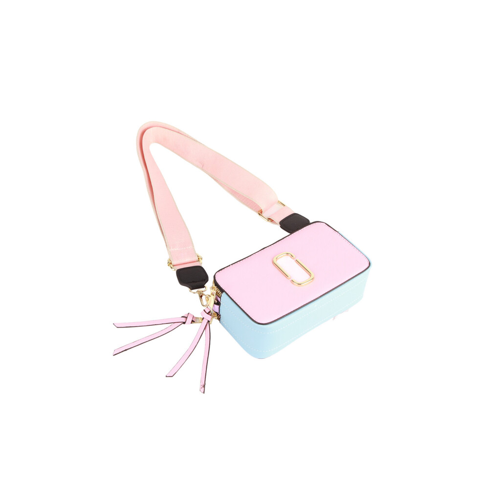 Women's Camera Bag Retro Pu Large Capacity Fashionable Simple Alphabet Shoulder Bag For Commuting Pink 7901317754460