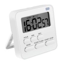 Temporizador de cozinha, temporizador de ovos com relógio, cronômetro digital LCD com alarme alto para cozinhar, assar, esportes, aprender, etc.