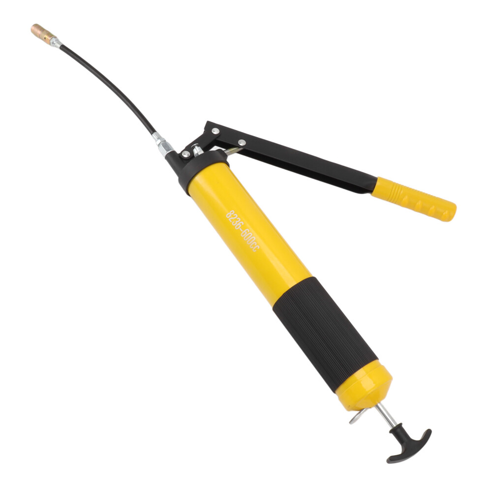 10000Psi Grease Gun 600Cc Manual Heavy Duty High Pressure Grease Gun For Automobiles Trucks Ships Lawn Mowers Single Piston Yellow 6951317757573
