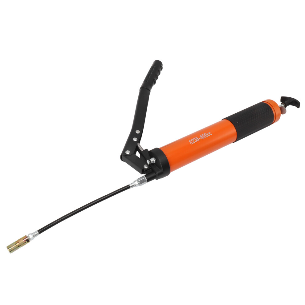 10000Psi Grease Gun 600Cc Manual Heavy Duty High Pressure Grease Gun For Automobiles Trucks Ships Lawn Mowers Reinforced Double Pist Orange 8071317757583