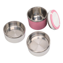 Stackable Stainless Steel Thermal Lunch Container Leakage Proof Retain Freshness Portable Thermal Lunch Box for Party Pink