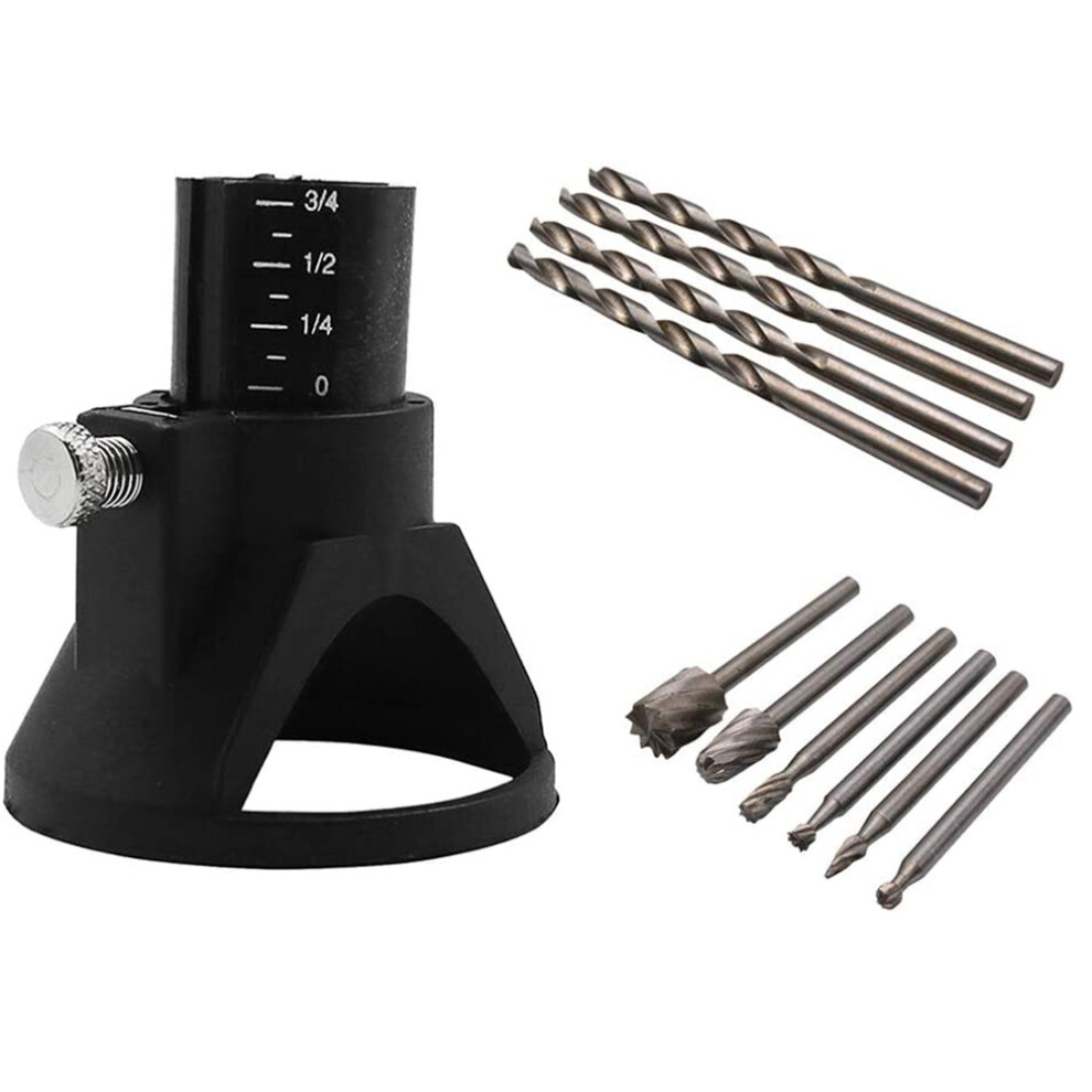 Photos - Power Tool Accessory Jehiatek 11 Pcs Multipurpose Cutting Guide Kit Shank HSS Routing Router Bits and 4Pcs Twist Drill Bit for Rotary Tools 