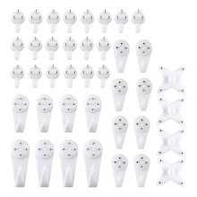 40Pcs Nail Screws Wall Hooks Picture Hangers Traceless Photo Hook Multi Function Painting Frame Hanger
