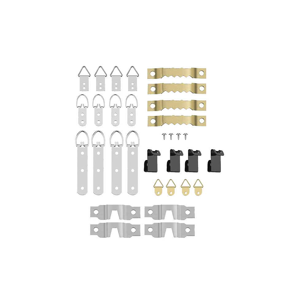 68 Pcs Picture Frame Hanging Hooks For Wall Mount, Photo Hangers Kit, D Ring & Serrated With Screws 4851949466237