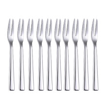 10Pcs 304 Stainless Steel Cocktail Dessert Fork Appetizer Snack Cake Fruit Forks Set