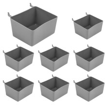 8 Pieces Pegboard Bins Kit Parts Storage Accessories Workbench for Organizing Hardware(Grey)
