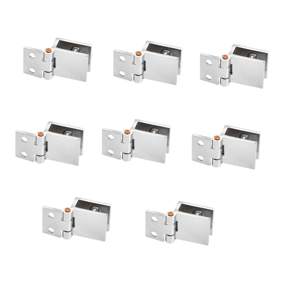 Set Of 8 Glass Door Hinges, 5Mm-8Mm Adjustable Rectangle Clamp Single Clip For Cabinet Cupboard Hinges 4851949471439