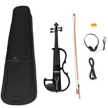Conjunto introdutório silencioso para violino elétrico 4/4 para iniciantes em ébano