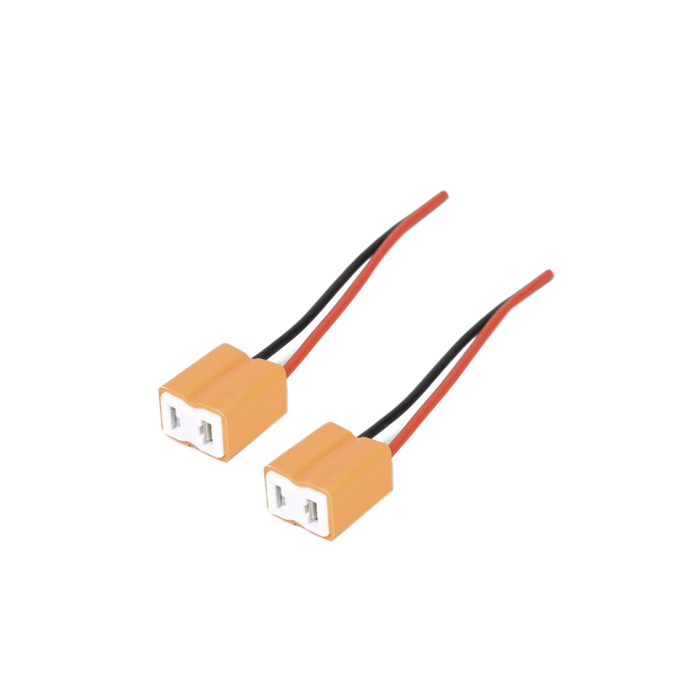 2Pcs H7 Ceramic Led Bulb Socket Holder Headlight Plug Adapter Extension Copper Cable Connector 4851949474362