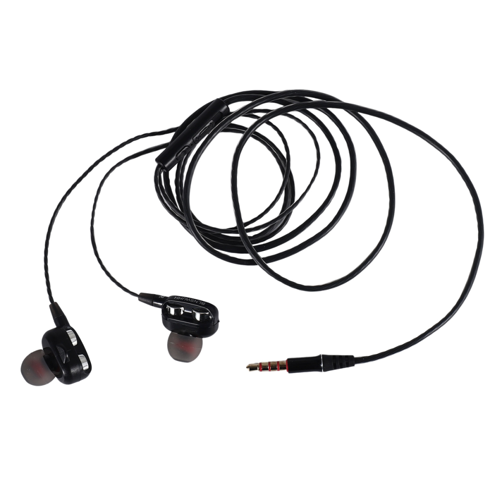 In-Ear Earbud Headphones Wired Bass Stereo Earbuds Sports Earphone Music Headsets Black 4851949470845