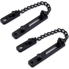 Pacote com 2 travas de corrente para porta, proteção de aço inoxidável, trava polida com parafusos, preta
