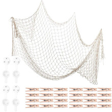 Rete da pesca per la casa, cornice per foto, decorazione da parete in stile mediterraneo nautico, baby shower, decorazione fotografica